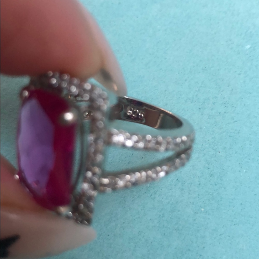 Pink 925 Statement Cocktail Ring - image 8